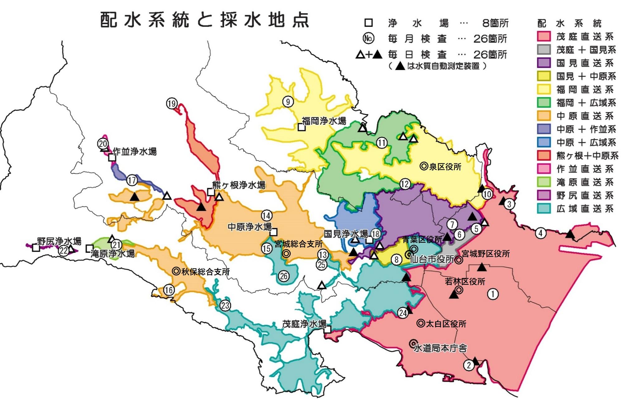 各検査地点のマップ