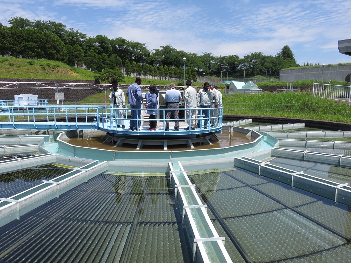 国見浄水場沈殿池の見学