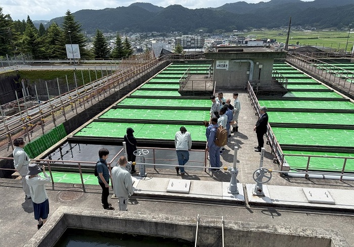 茂庭浄水場沈殿池の見学