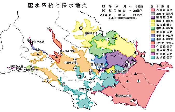 各検査地点のマップ