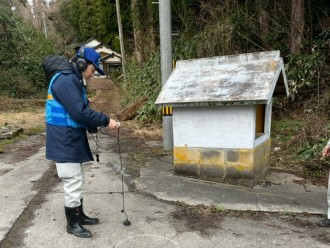 漏水調査（飯田地区）の様子
