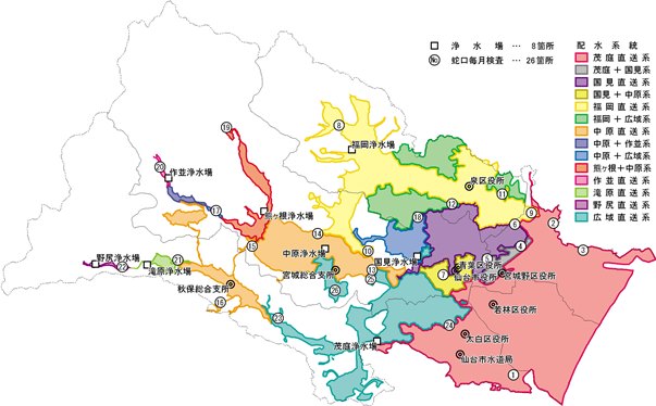 各検査地点のマップ