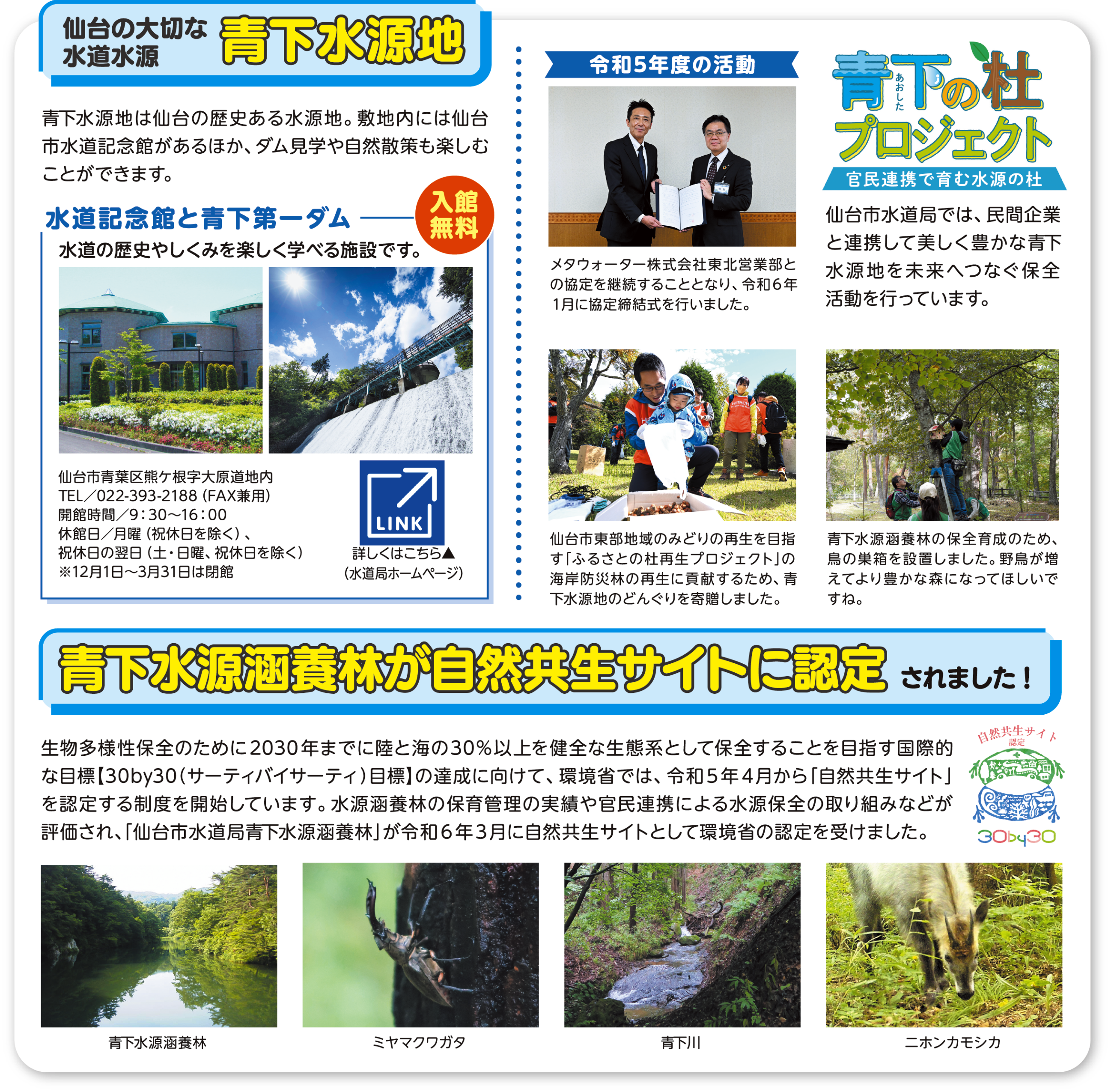 仙台の大切な水道水源　青下水源地